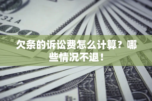 济南欠条的诉讼费怎么计算？哪些情况不退！